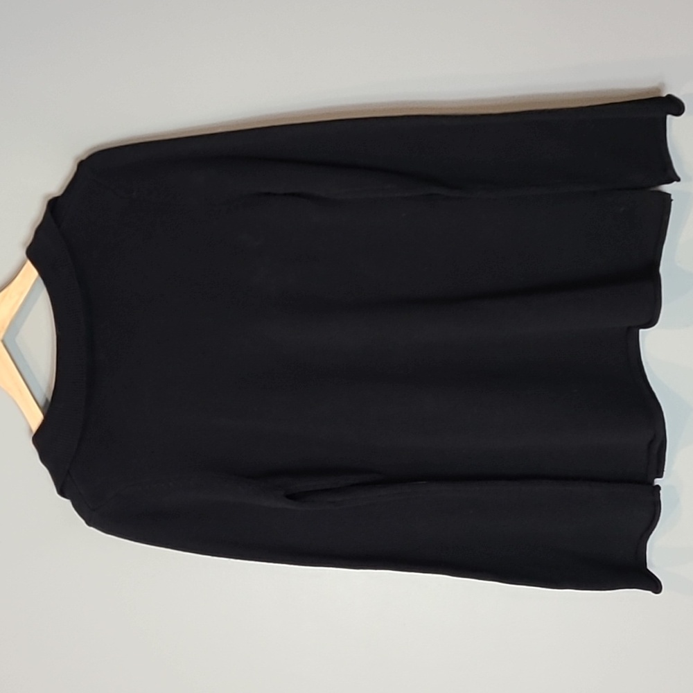 Vintage 90s Y2K One Step Up Lace Up Tunic Sweater Black Flare Sleeve Size Large - Picture 5 of 9